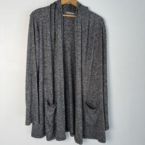 Athleta Women's S Heather Gray Wrap Front Open Long Sleeve‎ Cardigan Relaxed Fit
